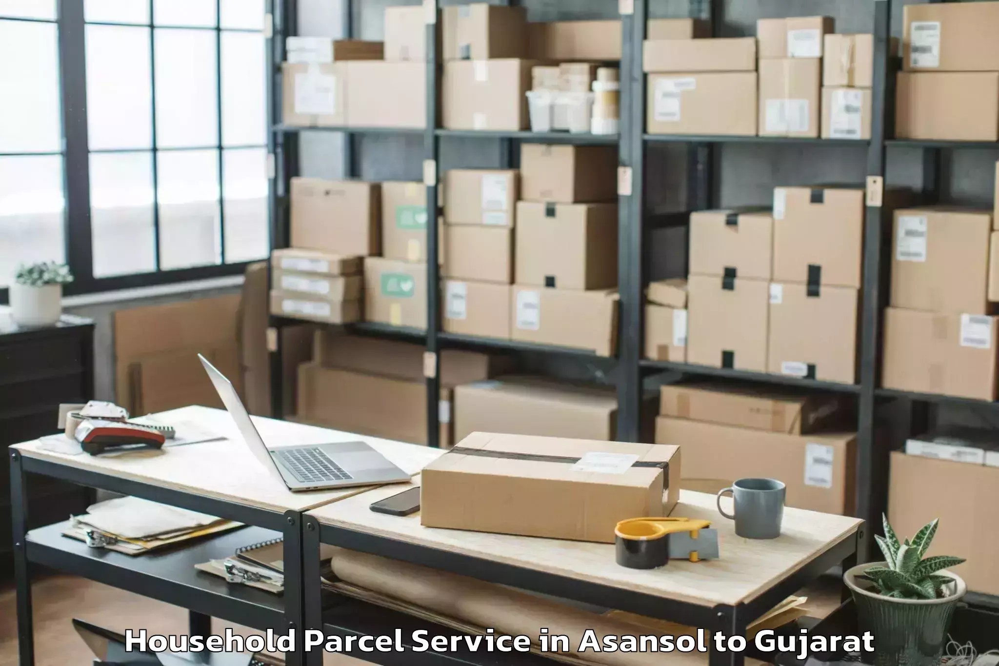 Quality Asansol to Gujarat National Law Universit Household Parcel